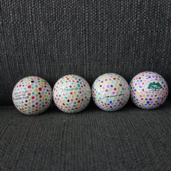 Four(4) Hand Designed Pre-Loved Titleist Pro VI Golf Balls with Collectable Box - Picture 7 of 16